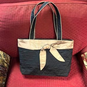 Claire v hand bag, black and tan, new condition, see pics